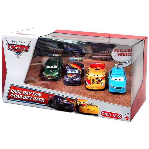 Disney Cars Race Day Fan 4 Car Gift Pack Target Exclusive with Alloy Hemberger